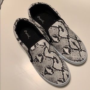 Snakeskin slip on sneaker